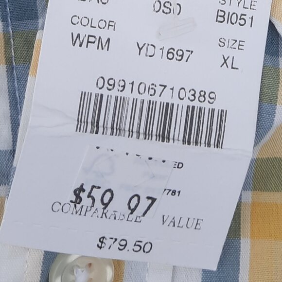 J.Crew Slim Untucked Flex Washed Shirt Mens Size XL Blue Yellow NWT Casual - Picture 7 of 7